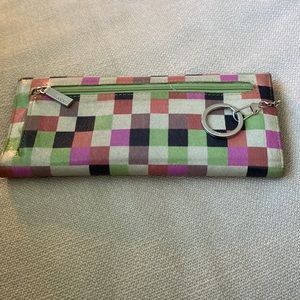 Hobo leather multicolor wallet plaid checkered